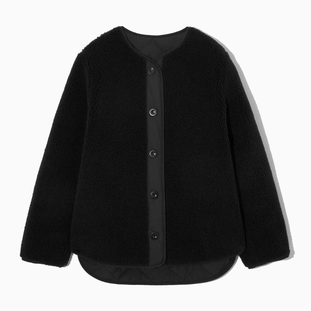 COS REVERSIBLE QUILTED TEDDY LINER JACKET